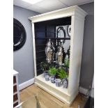 +VAT Cream illuminated display unit with glass shelves approximate dimensions 140cm wide x 210cm