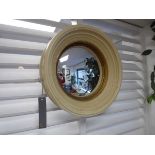 +VAT Circular Fitzroy convex mirror with cream frame