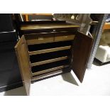 +VAT Victorian oak double door cupboard with interior slides and 2 drawers