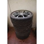 +VAT Stack of alloy wheels with 215/40Z R17 tyres