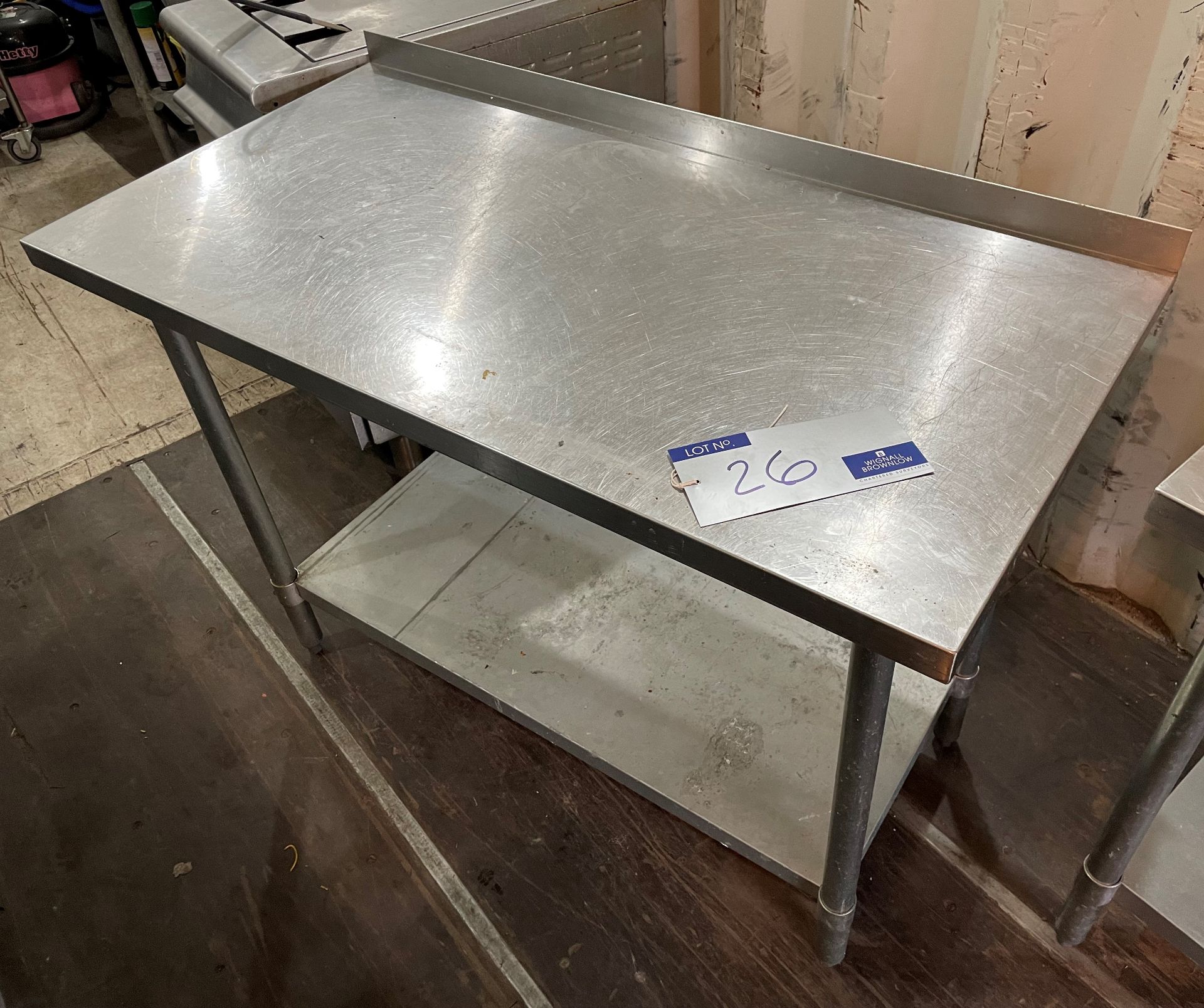 A Stainless Steel Food Preparation Bench, 200cm x 60cm x 85cm with undershelf (located at EMS