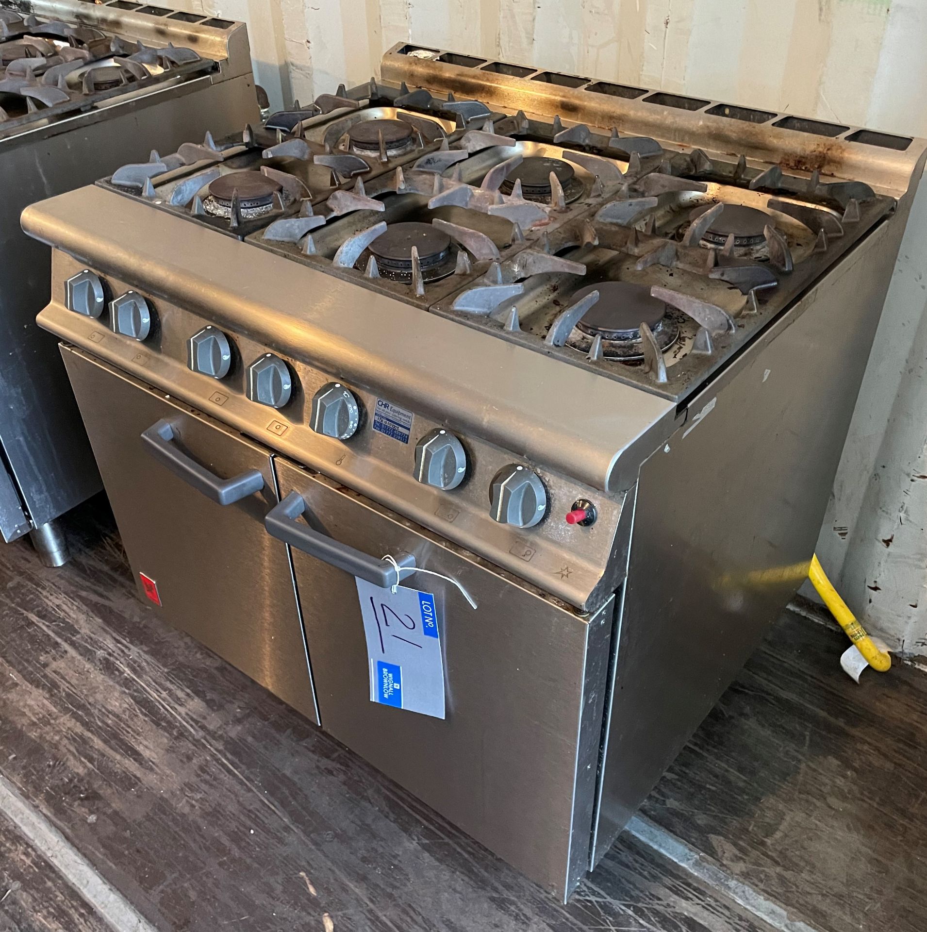 A Falcon G3101 6 ring Double Door Gas Range (located at EMS Asset Management, Yard 1A, Bradley