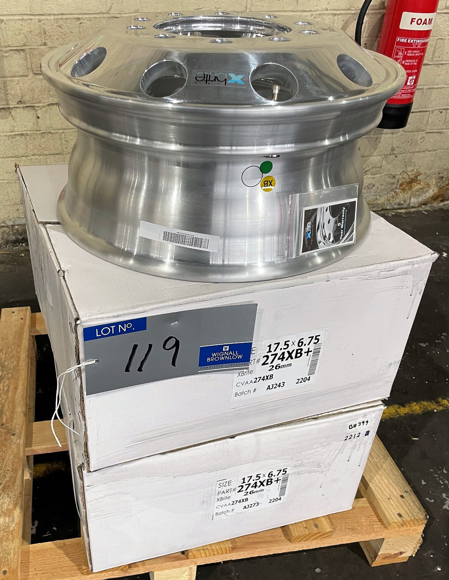 2 Xbrite Forged Aluminium Wheels, 17.5 x 6.75, Part No.274XB+, Xbrite 26mm (boxed as new).