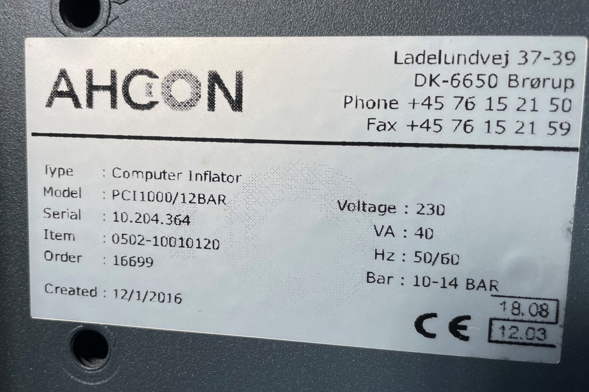 An Ahcon Model IC1 UNI DUPLEX Item No. 0503-15114273 Commercial Vehicle Tyre Safety Inflation - Image 7 of 11