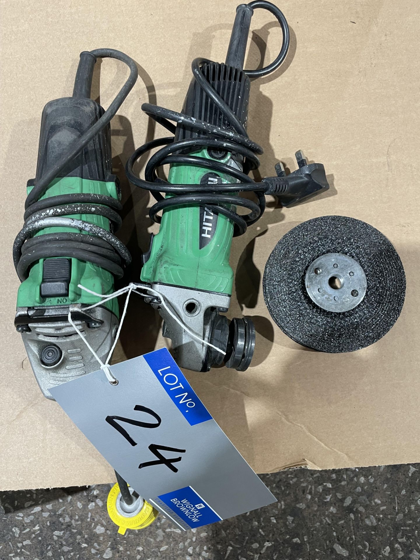 2 Hitachi G12SS Angle Grinders (240v, 110v).