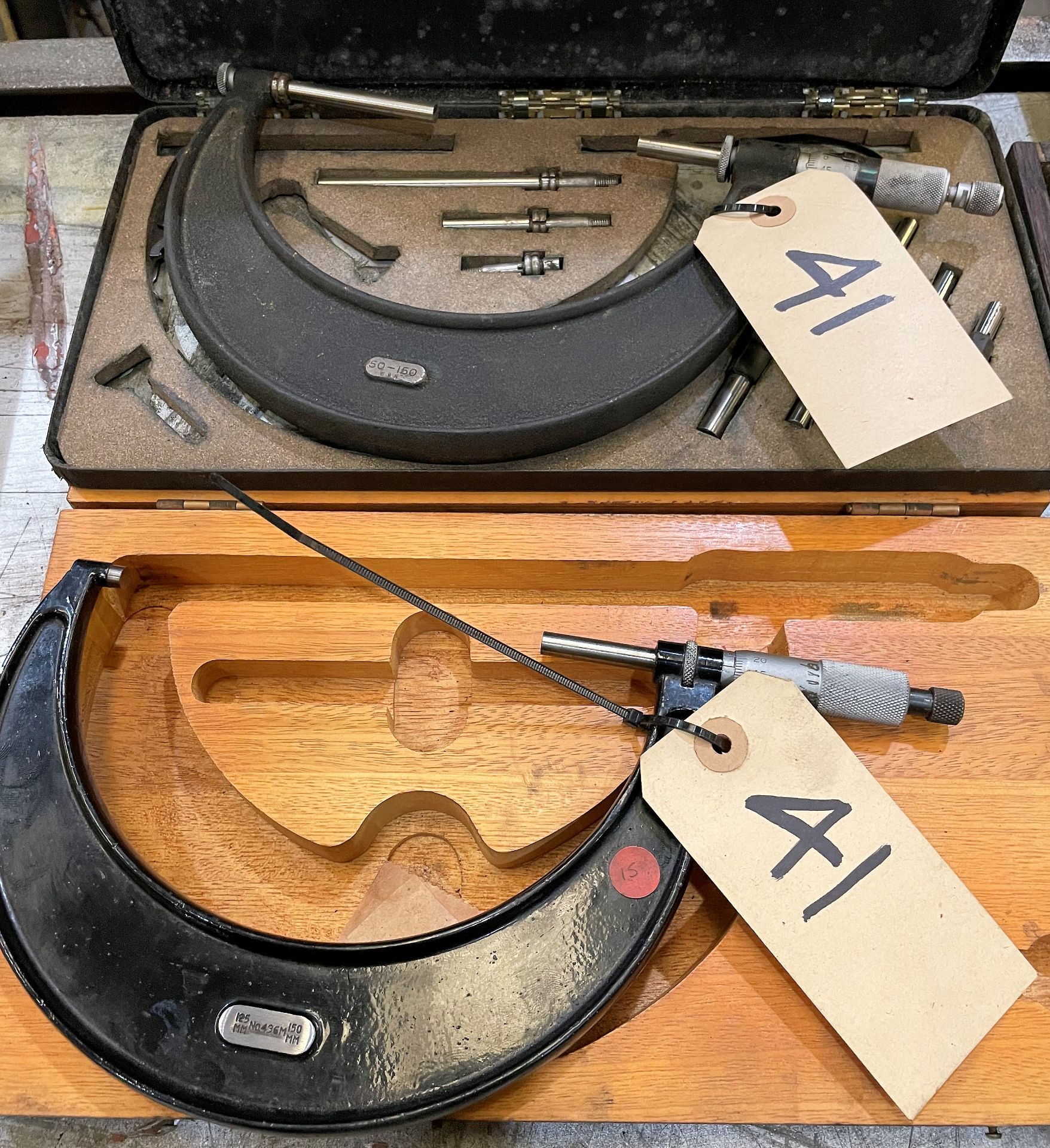 2 Micrometers with cases: M&W 50-150mm, Starrett 125-150mm.