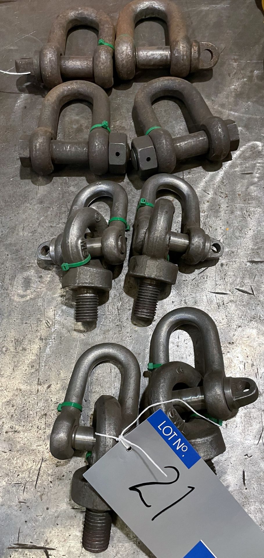 8 Various Shackles with 4 Eye Bolts.