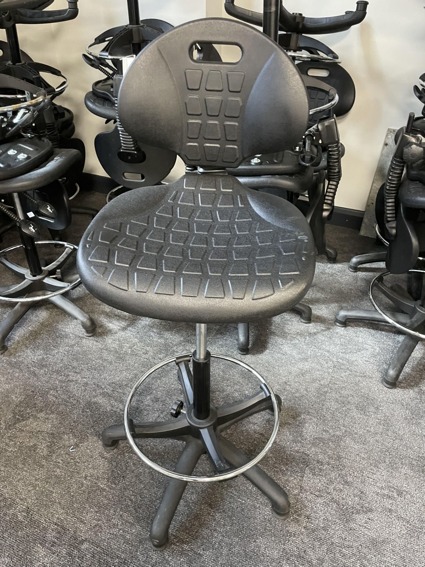 4 Industrial Seating ergonomic polyurethane swivel chairs.
