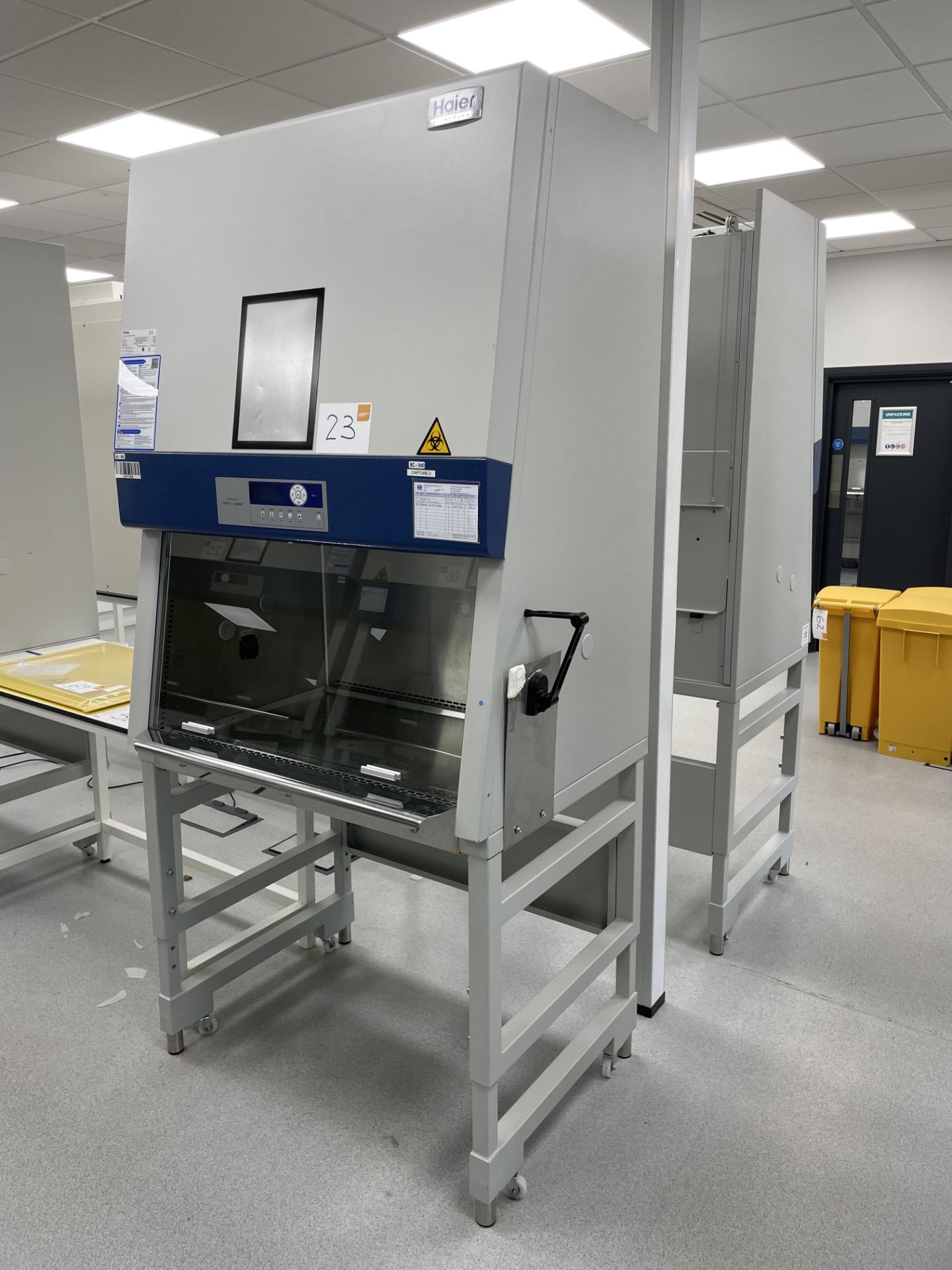 A Haier Biomedical HR900-IIA2 biologocal safety cabinet on mobile stand no: BE0GG 0EB20 0QHL9