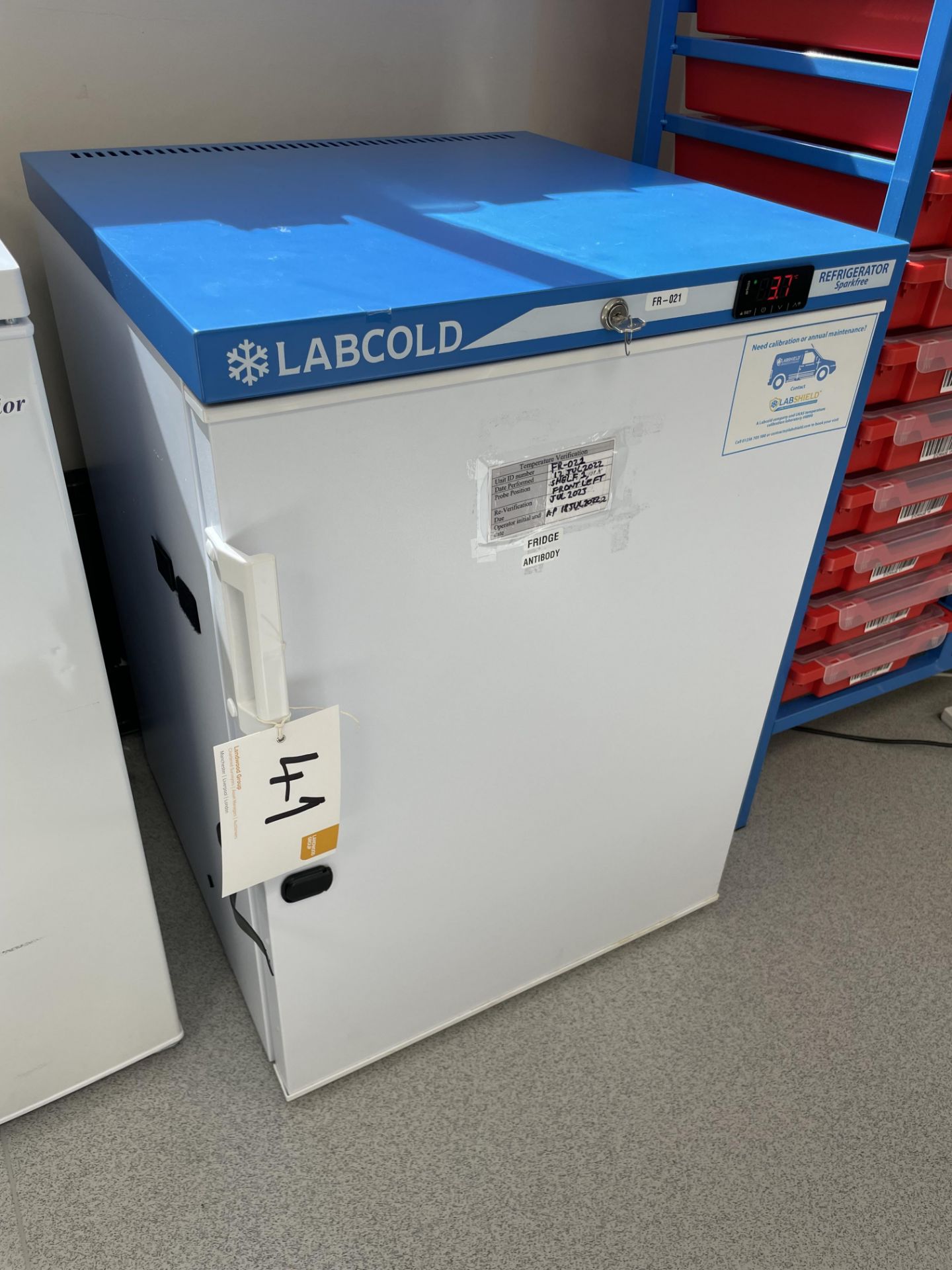 A Labcold model RLPR0517 spark free laboratory refrigerator, 134 litre no: 21800824 6000309.