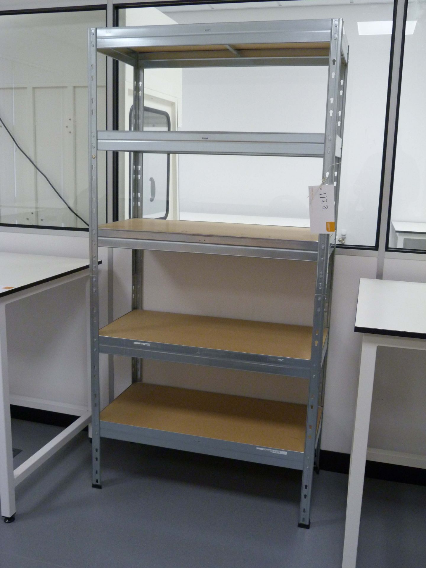 A Metal Slot Rack with 5 Shelves 900mm x 435mm x 1800mm h (delivery reserved until 26th May 2023).