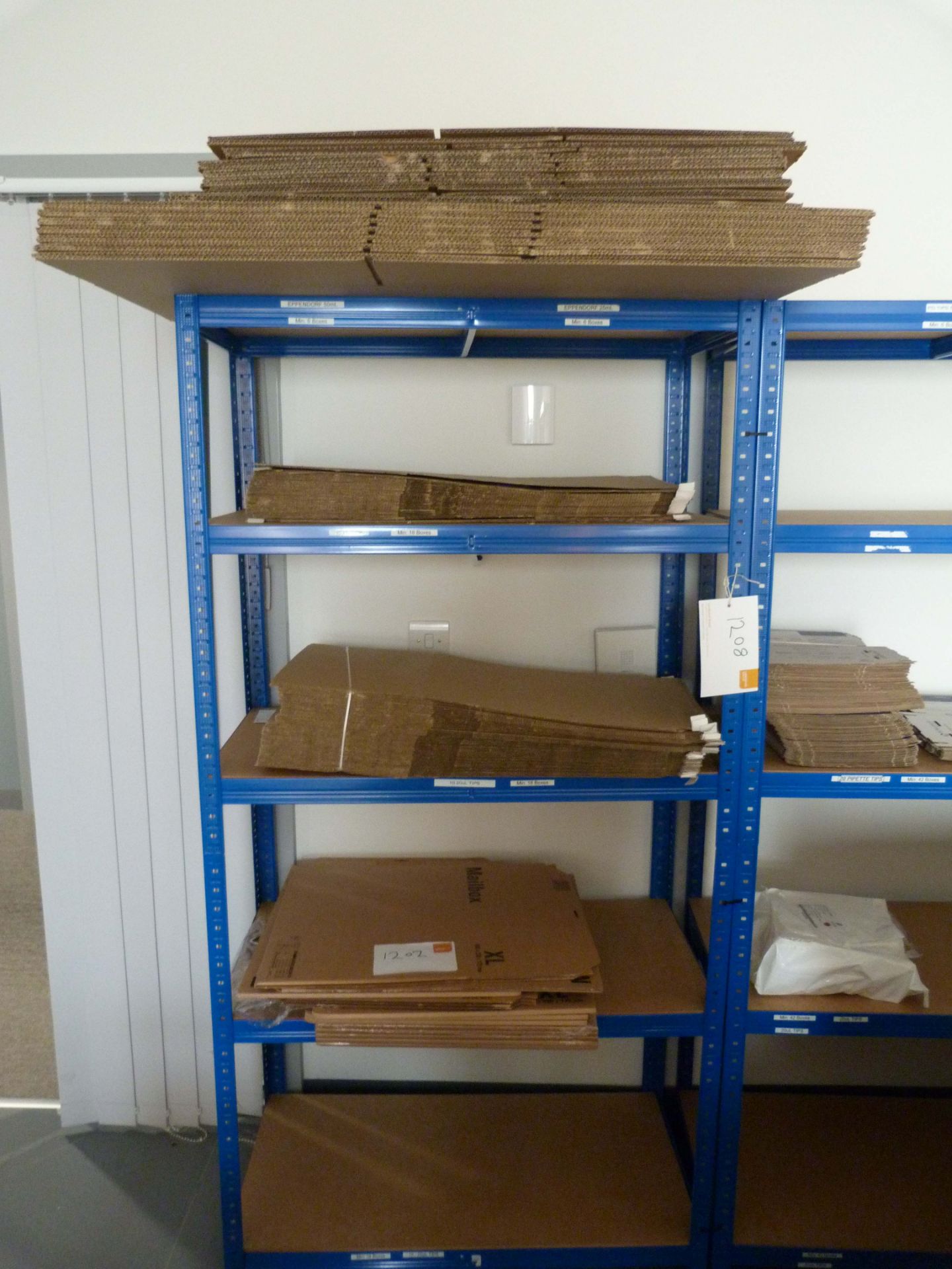2 Metal Slot Racks with 5 Shelves, 900mm x 435mm x 1800mm h (delivery reserved until 26th May