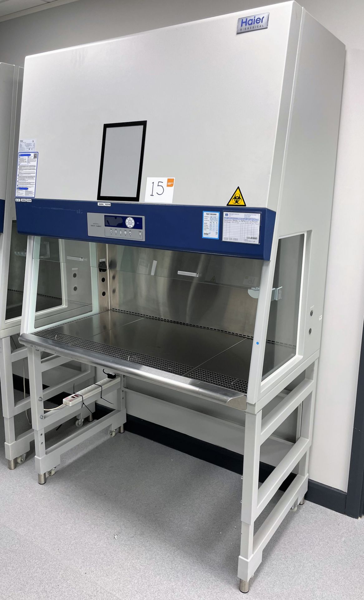 A Haier Biomedical HR 1200-IIA2-D biological safety cabinet on mobile stand no: BE0GG 3EB20 0QHL4