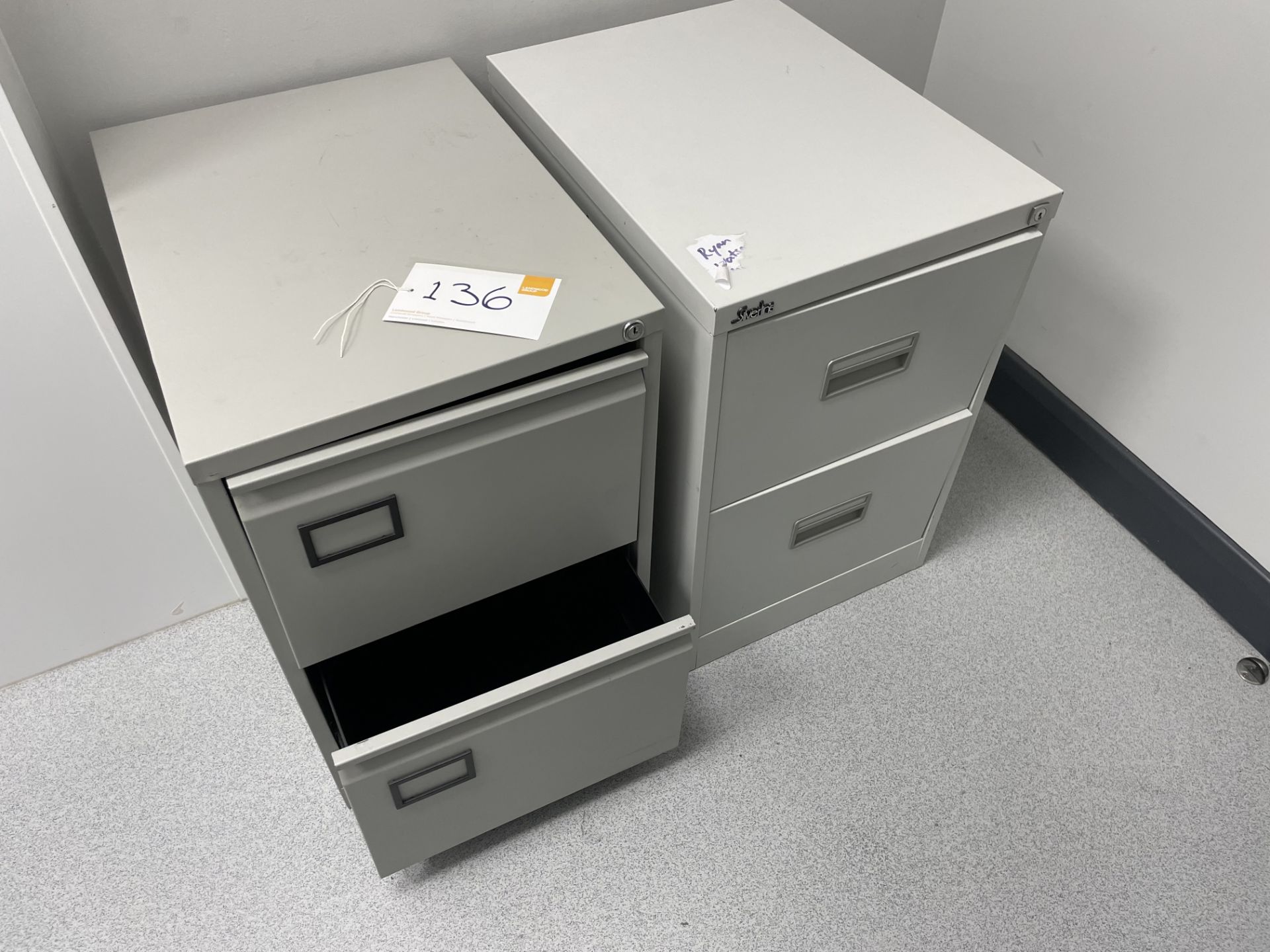 2-2 drawer filing cabinets (damaged).