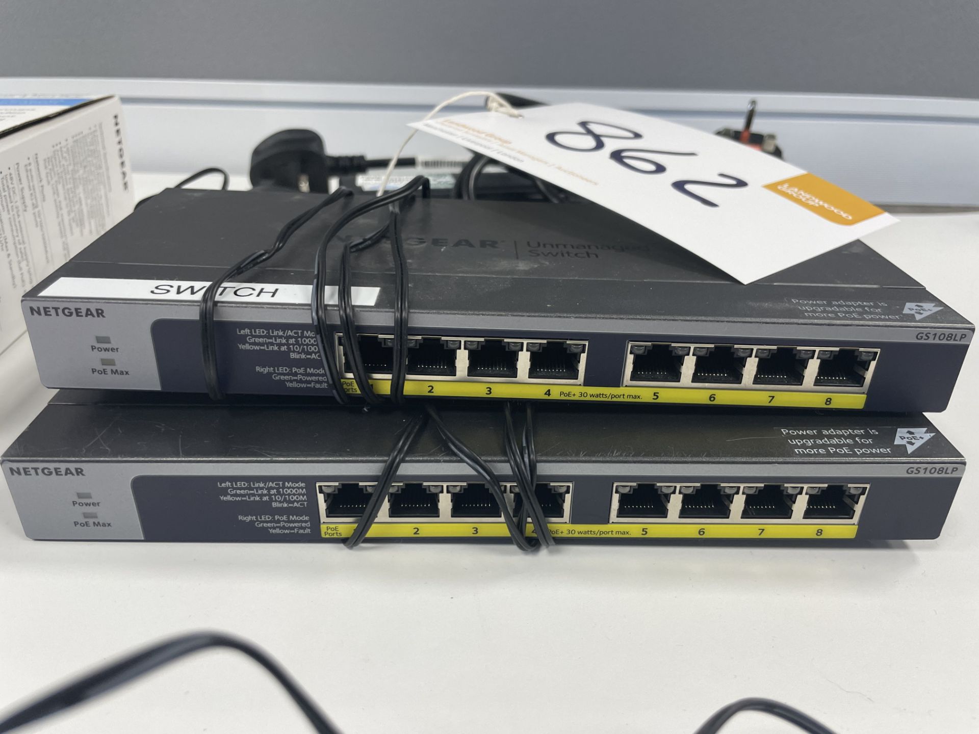 2 Netgear GS108LP 8 port POE/POE+ gigabit unmanaged switches. - Image 2 of 2