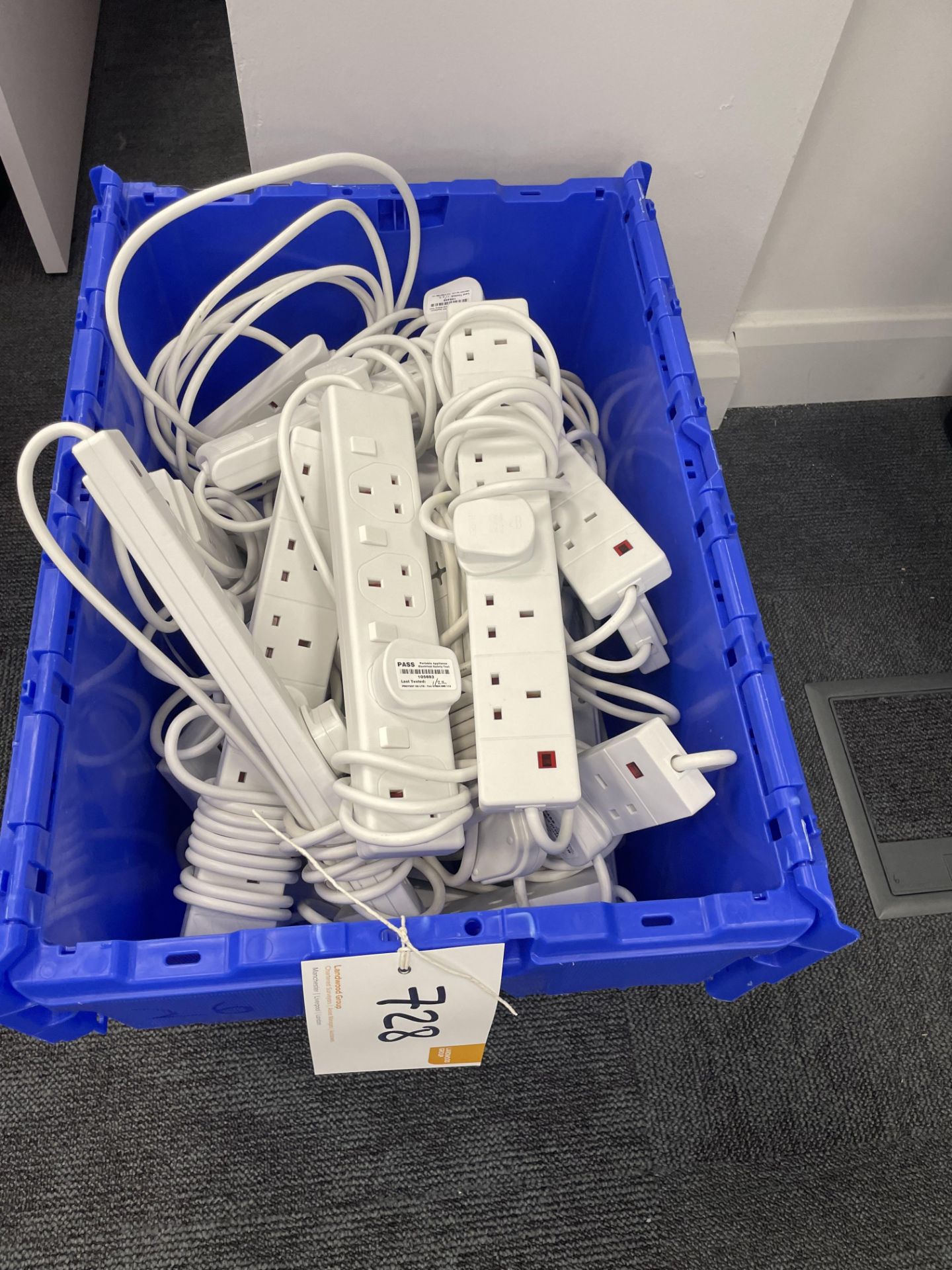 A box of assorted 240v multi sockets.