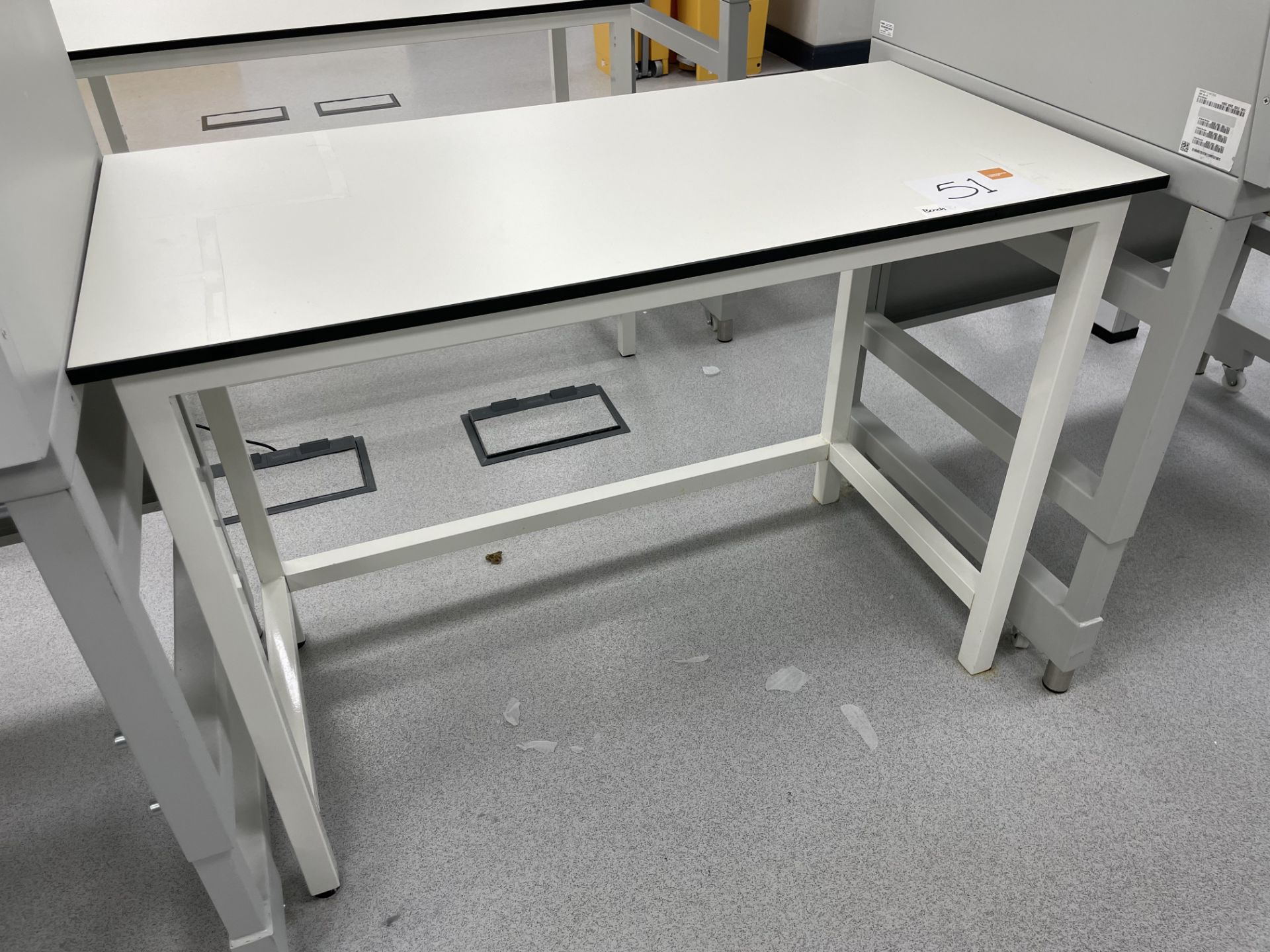 A Laboratory bench, 120cm x 60cm x 89cm h.
