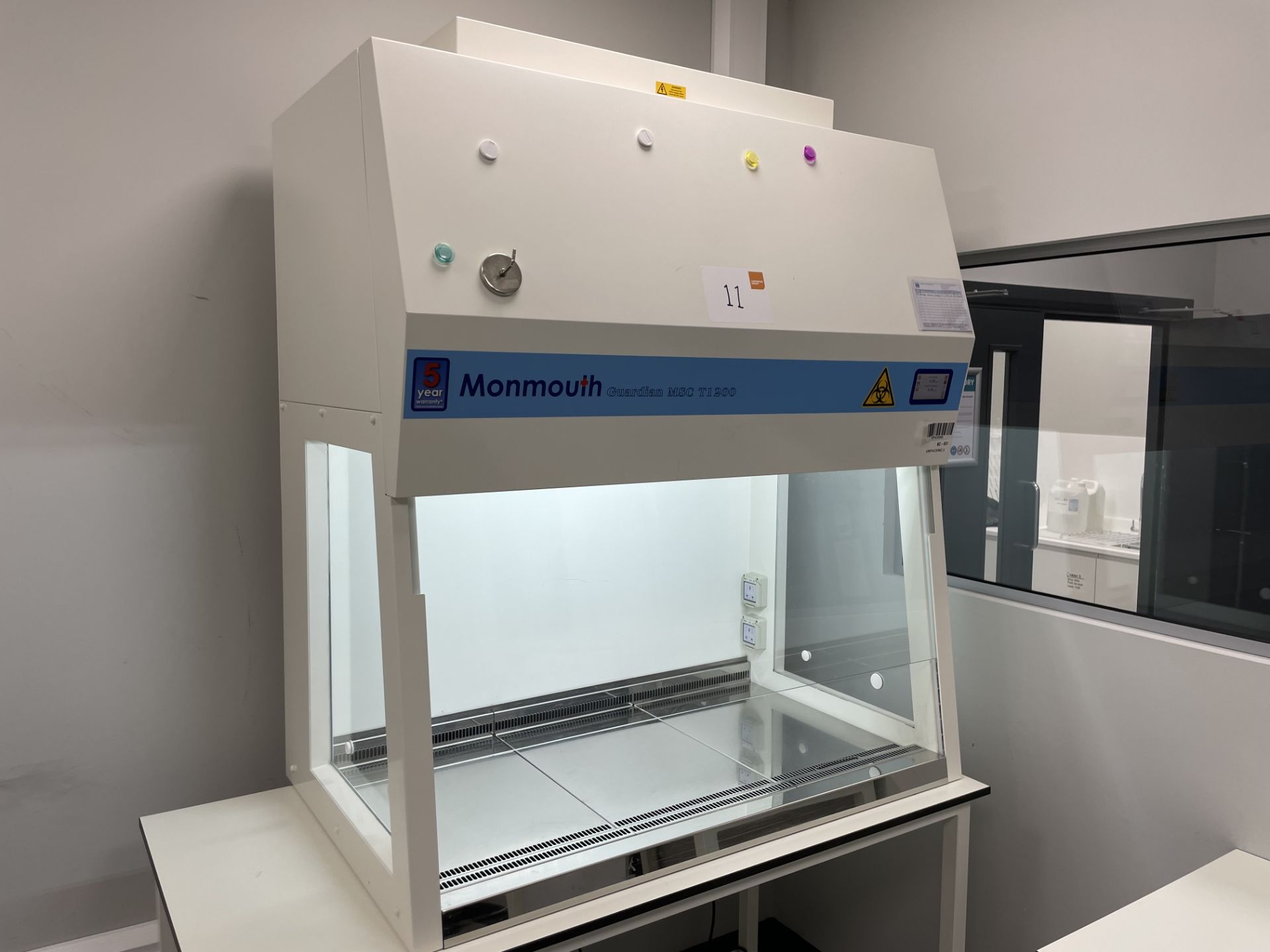 A Monmouth Guardian MSC T1200 biological safety cabinet no: MSC-12-15674 (2020) with electric rise - Image 2 of 4