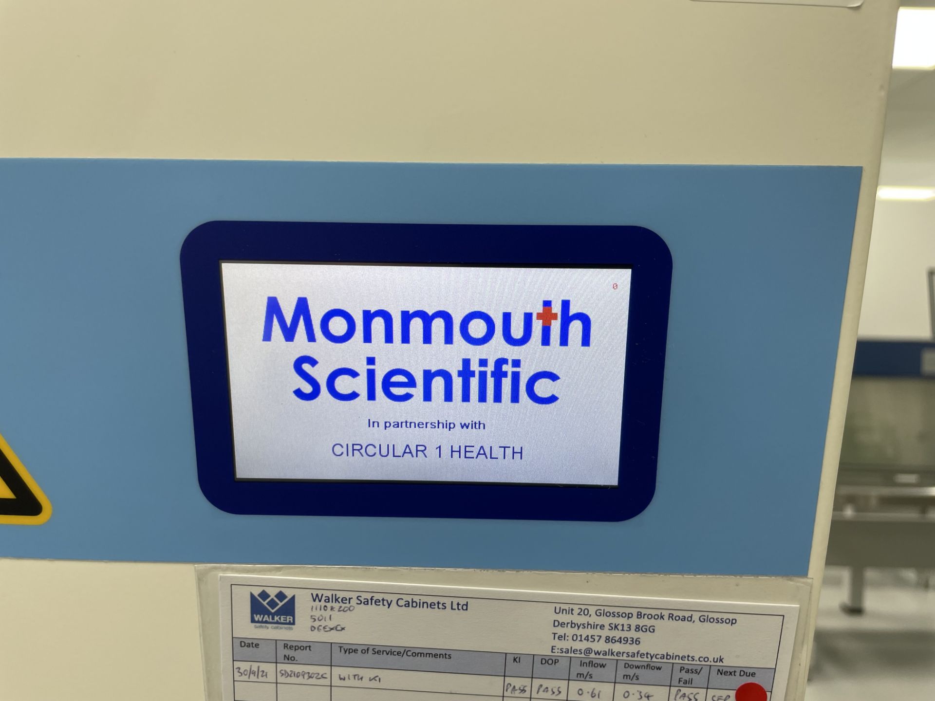 A Monmouth Guardian MSC T1200 biological safety cabinet no: MSC12-15529 (2020) with electronic - Image 3 of 4