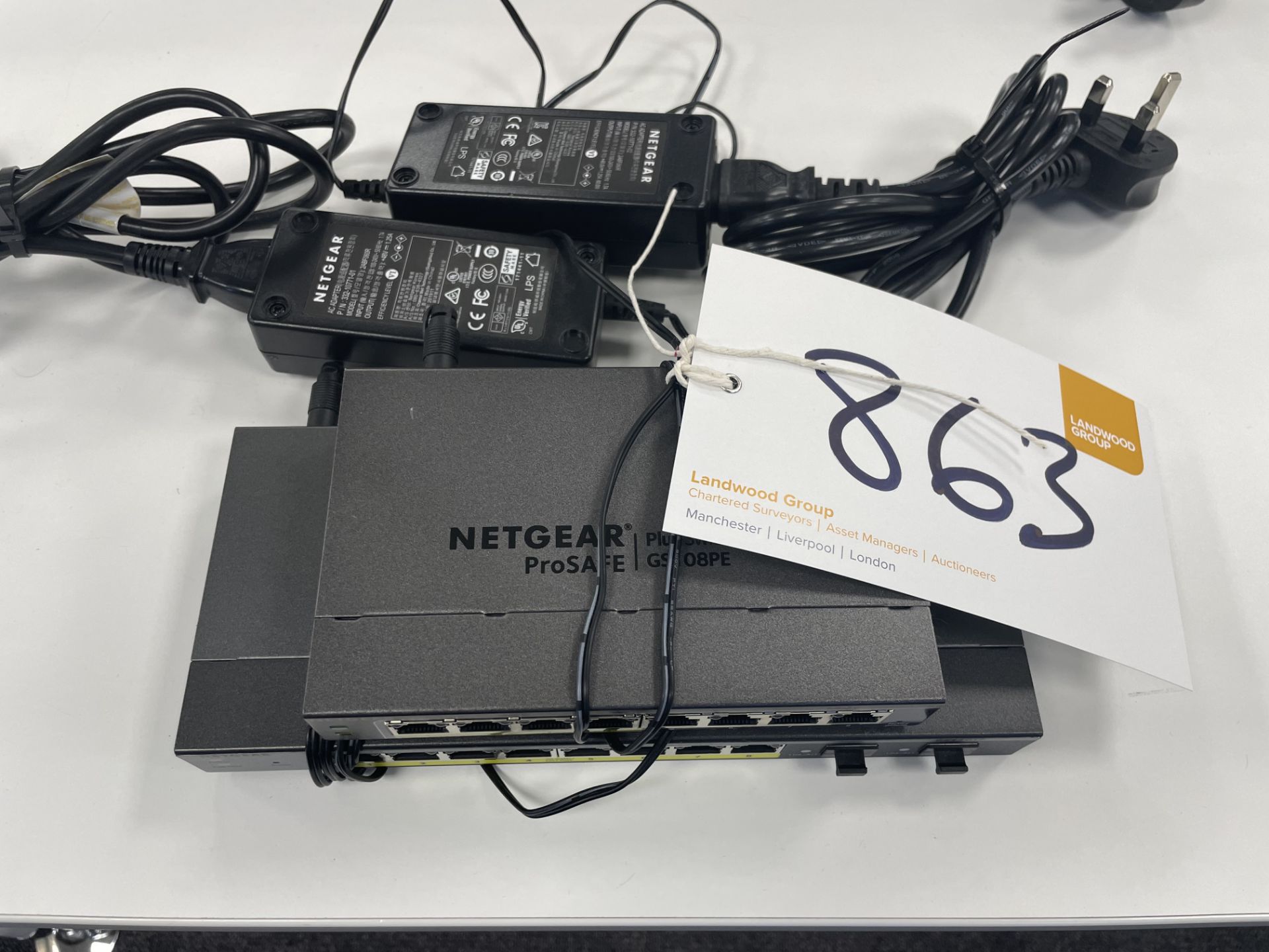 A Netgear GS110TPv3 8 port gigabit POE+ ethernet smart managed pro switch with Netgear prosafe