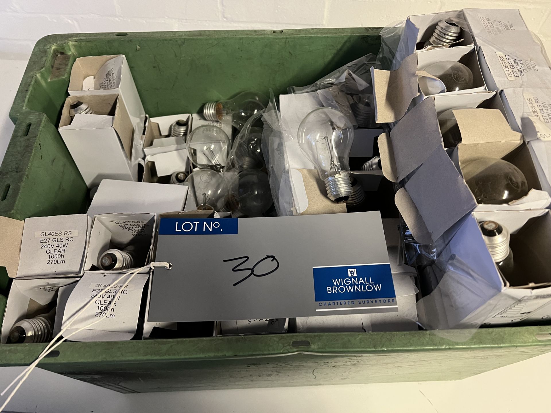 A Quantity of Screw cap lamps (approx. 60) in the box (located at Visions, Unit 14, Suttons Business