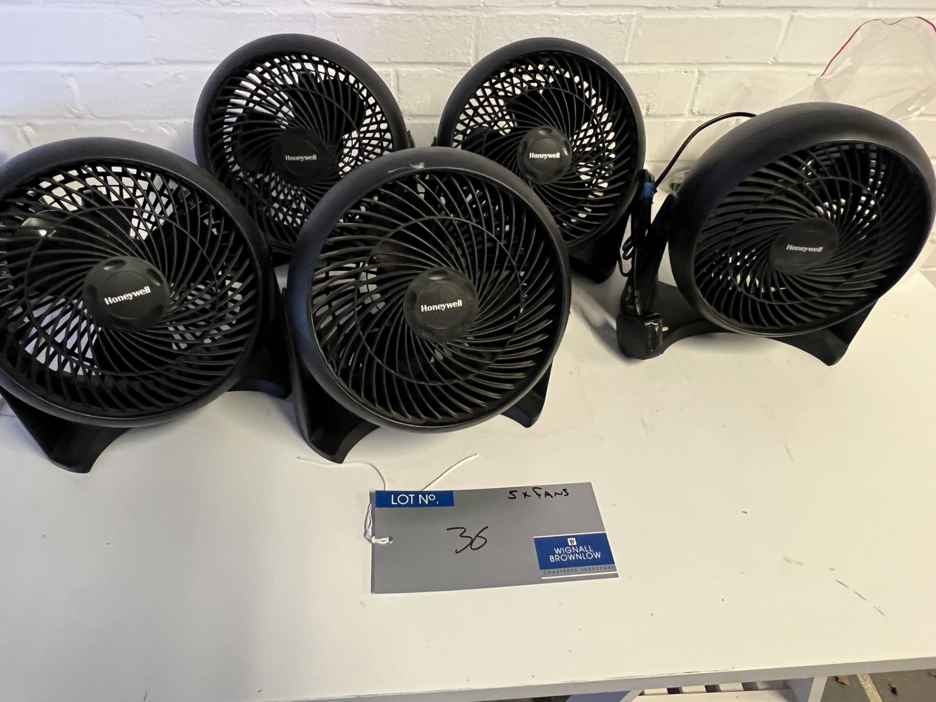 5 Honeywell 3 speed fans (located at Visions, Unit 14, Suttons Business Park, Reading, Berkshire,