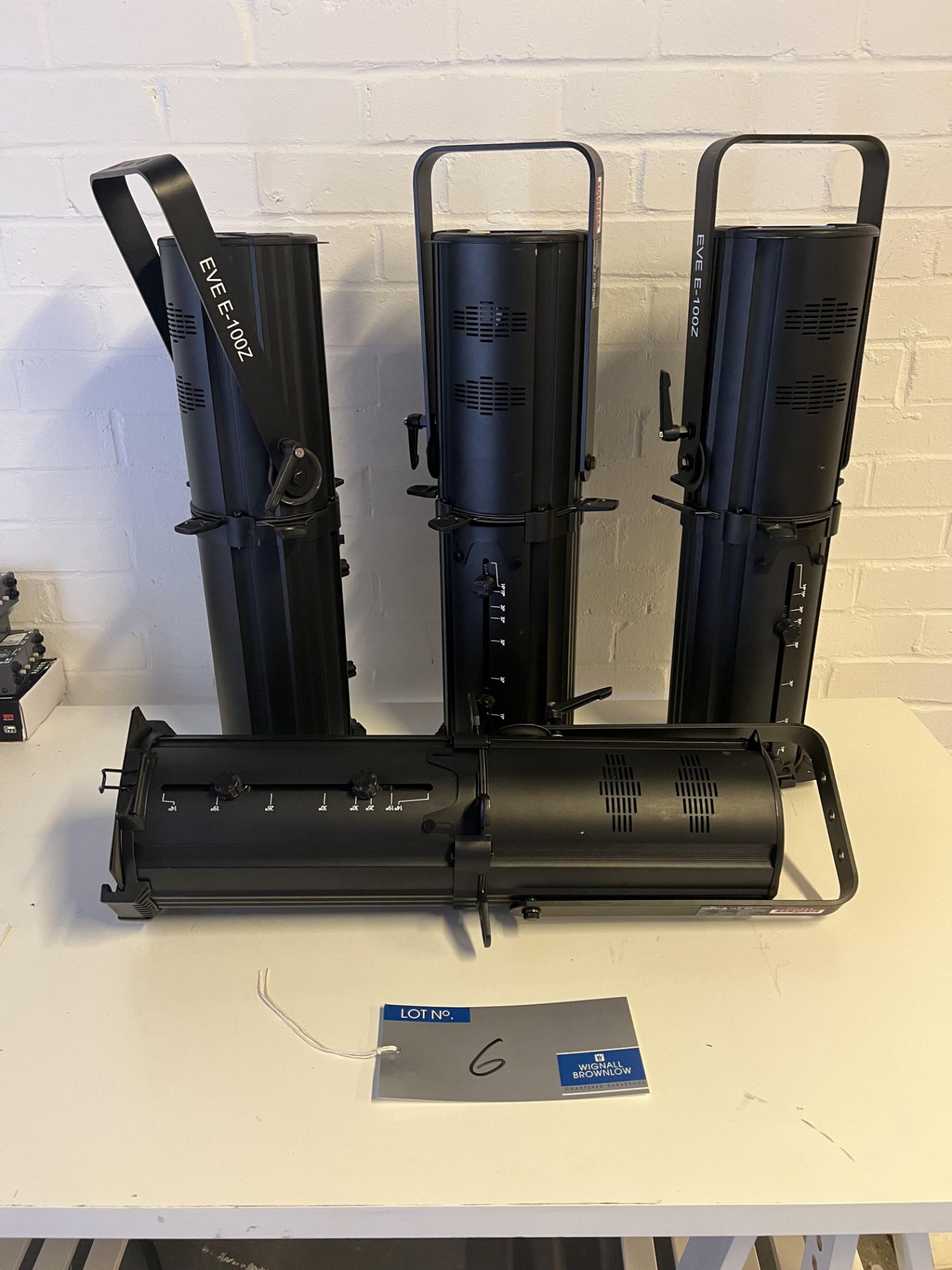 4 Chauvet EVE E-100Z Spot Lights, no case, no power leads (located at Visions, Unit 14, Suttons