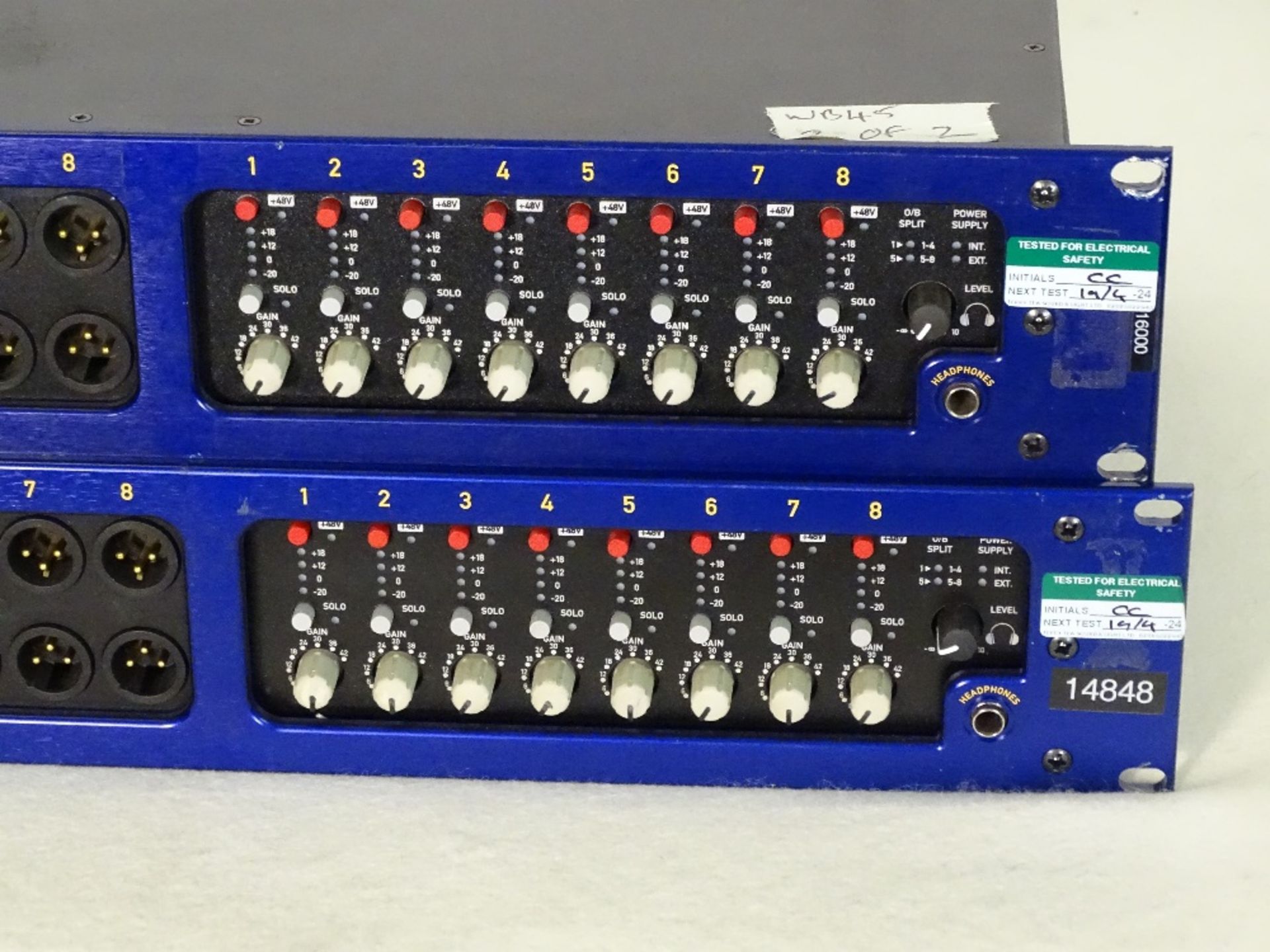 A Pair of XTA DS8000/D-8 Channel Mic/Line Distribution Units, a 2U, 8 input to 32 output mic/line - Image 6 of 6