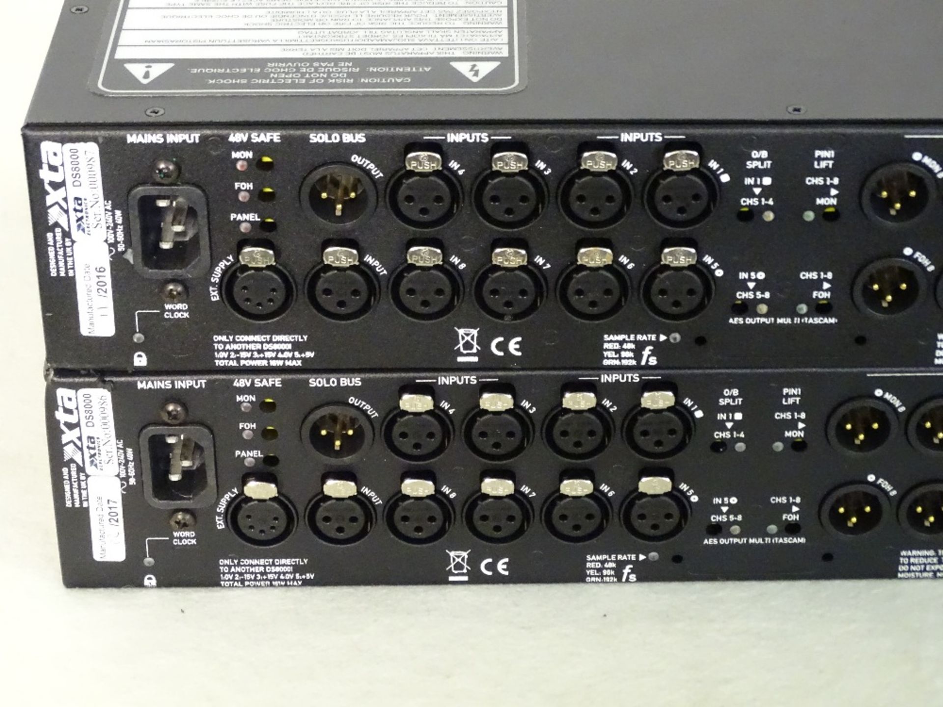A Pair of XTA DS8000/D-8 Channel Mic/Line Distribution Units, a 2U, 8 input to 32 output mic/line - Image 2 of 6