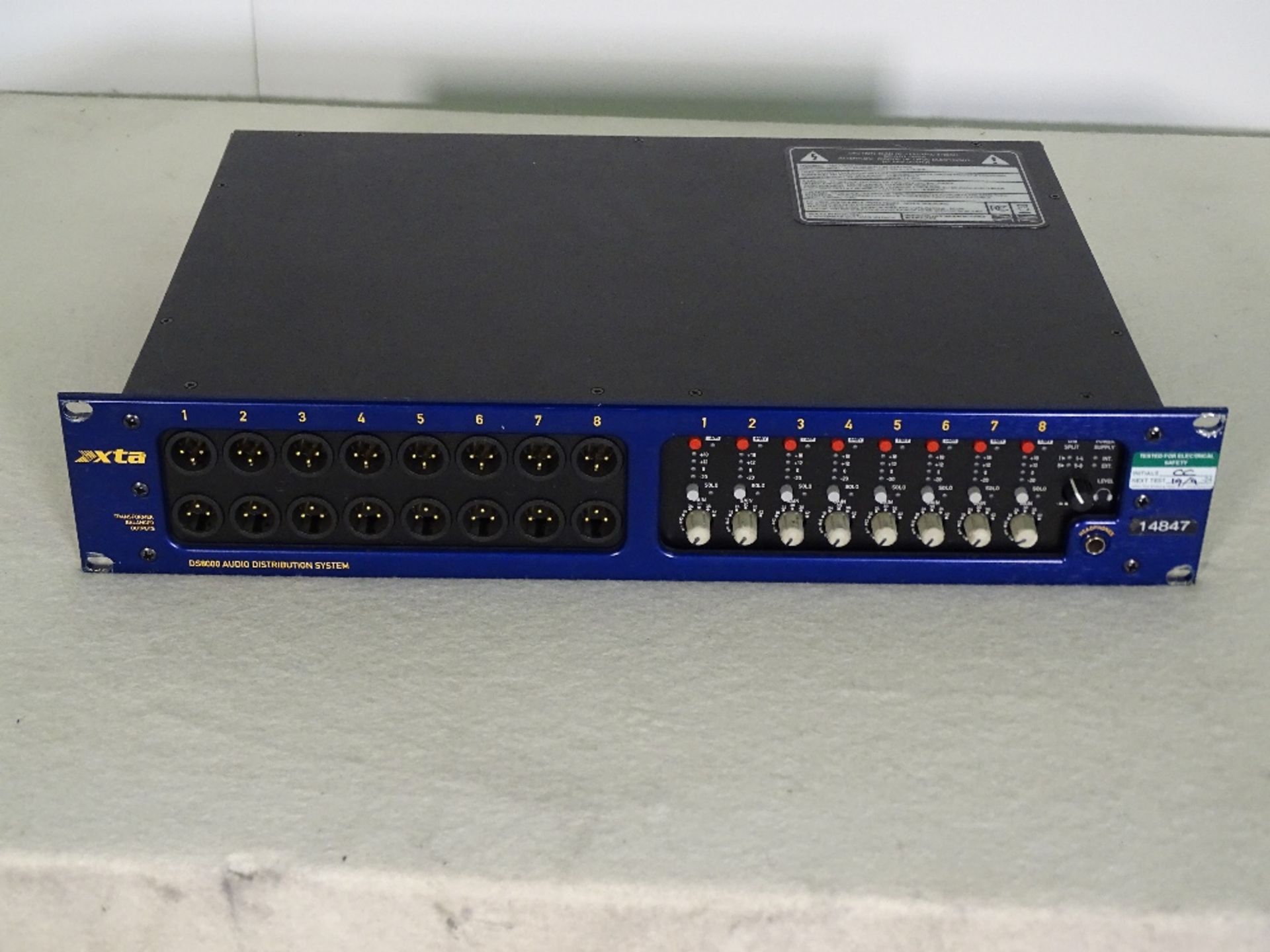 An XTA DS8000/D-8 Channel Mic/Line Distribution Units, a 2U, 8 input to 32 output mic/line