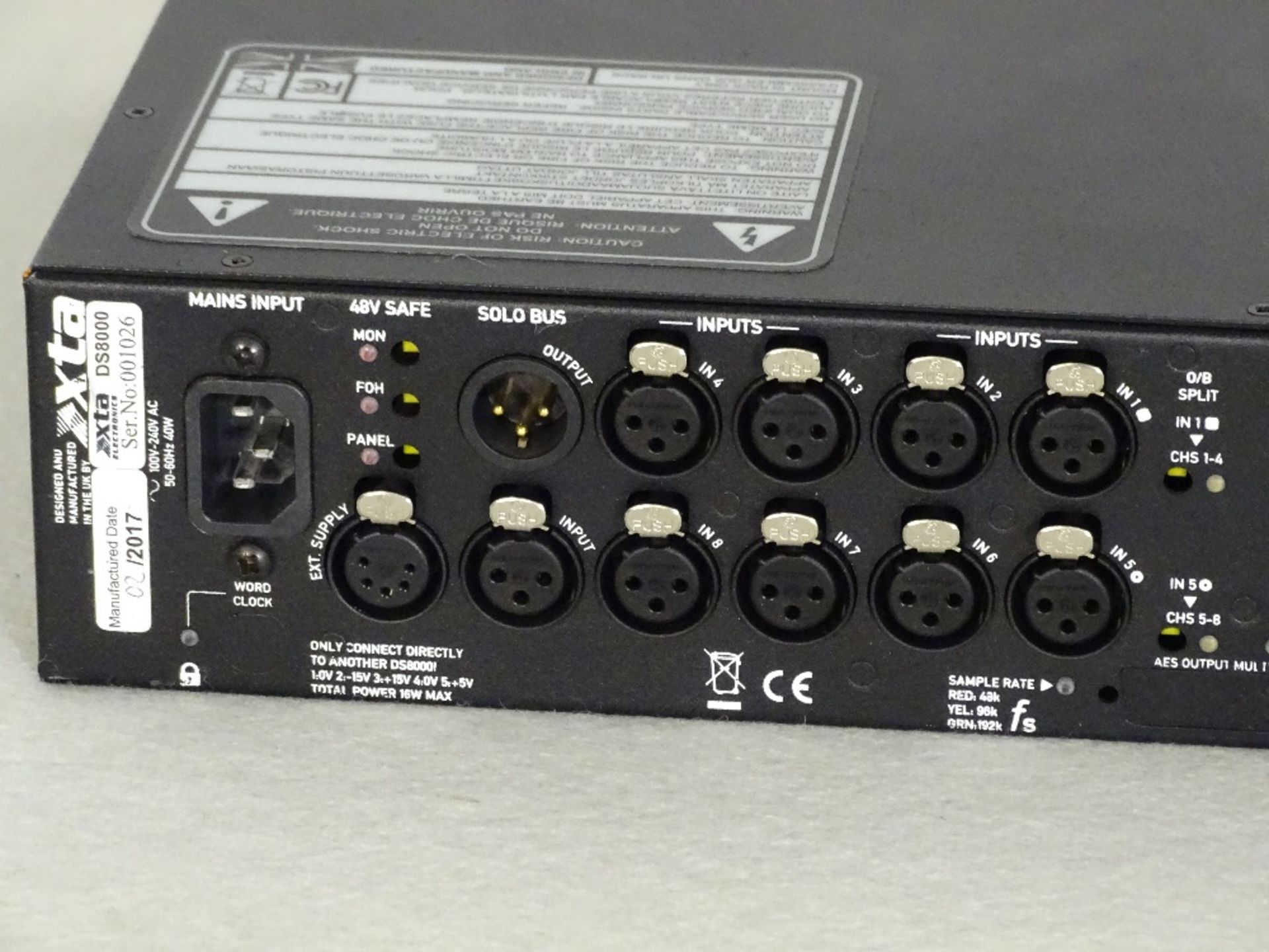 An XTA DS8000/D-8 Channel Mic/Line Distribution Units, a 2U, 8 input to 32 output mic/line - Image 5 of 6