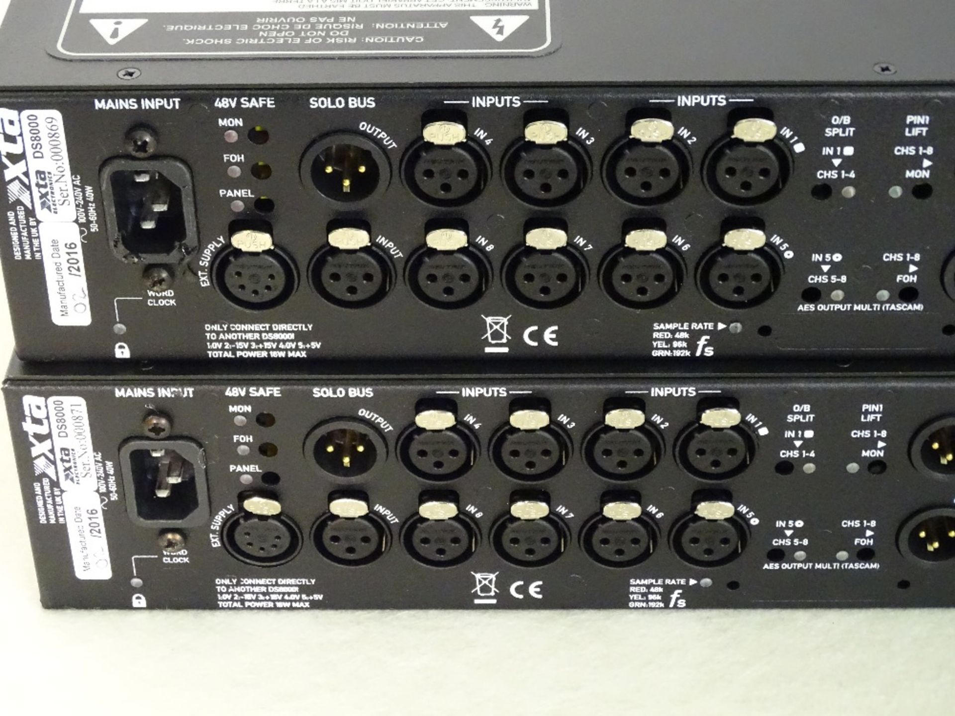 A Pair of XTA DS8000/D-8 Channel Mic/Line Distribution Units, a 2U, 8 input to 32 output mic/line - Image 5 of 6