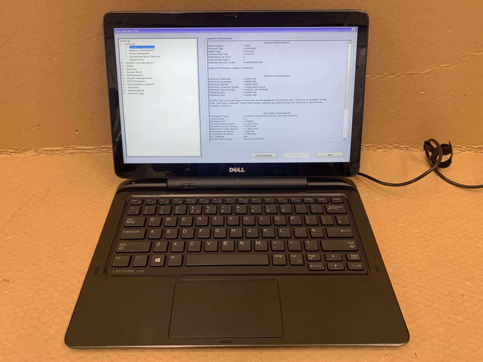 A Dell Latitude 7350 Laptop/Tablet, touchscreen, detachable keyboard-Intel M-5Y71 @ 1.2GHz, 8Gb RAM, - Image 2 of 3