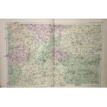 Rare Coloured Antique Large Map London Environs GW Bacon 1904.