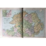 Rare Coloured Antique Large Map Ireland Northern GW Bacon 1904