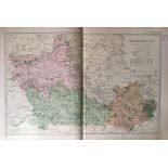 County of Berkshire Coloured Antique Large Map GW Bacon 1904.