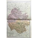 Coloured Antique Large Map Herefordshire GW Bacon 1904
