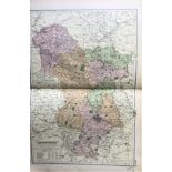 Coloured Antique Large Map Derbyshire GW Bacon 1904.