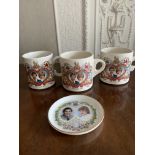 Three Charles and Diana Marriage Cups Plus Commemorative Ashtray.
