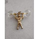 Solid Gold Weightlifter Charm