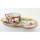Japanese Hand Painted Eggshell Porcelain Cup & Saucer