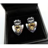 Sterling Silver Citrine Earrings 'NEW with Gift Pouch'