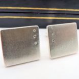 Diamond Cufflinks in Sterling Silver Hallmarked with Gift Box