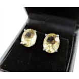 6 carat Lemon Citrine Earrings in Sterling Silver 'NEW with Gift Box'