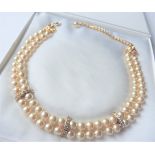 Double Strand Peal Necklace 17.5 inches