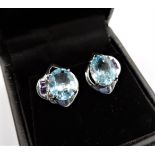 Sterling Silver 7 carat Topaz Earrings 'NEW with Gift Box'