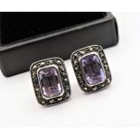 Sterling Silver 3 carat Amethyst Earrings 'NEW with Gift Pouch'