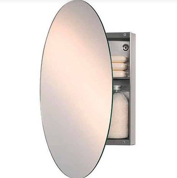 Oval Bathroom Mirror Cabinet 450x650mm New/Boxed No VAT