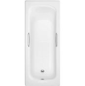 Claro White Straight Bath with Grips - 1600 x 700mm A1 condition RRP £188 - No VAT