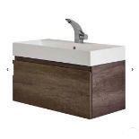 Brand New Mino 800mm Wall Hung Vanity Unit - Nebraska Oak RRP £204 - No VAT